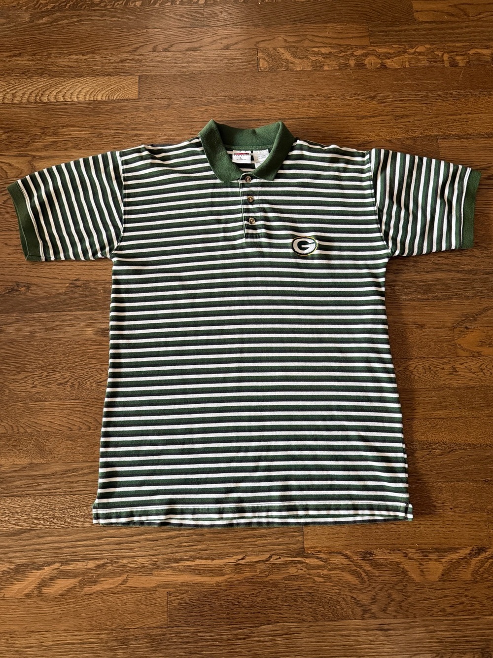 green bay packers 90s stripe polo